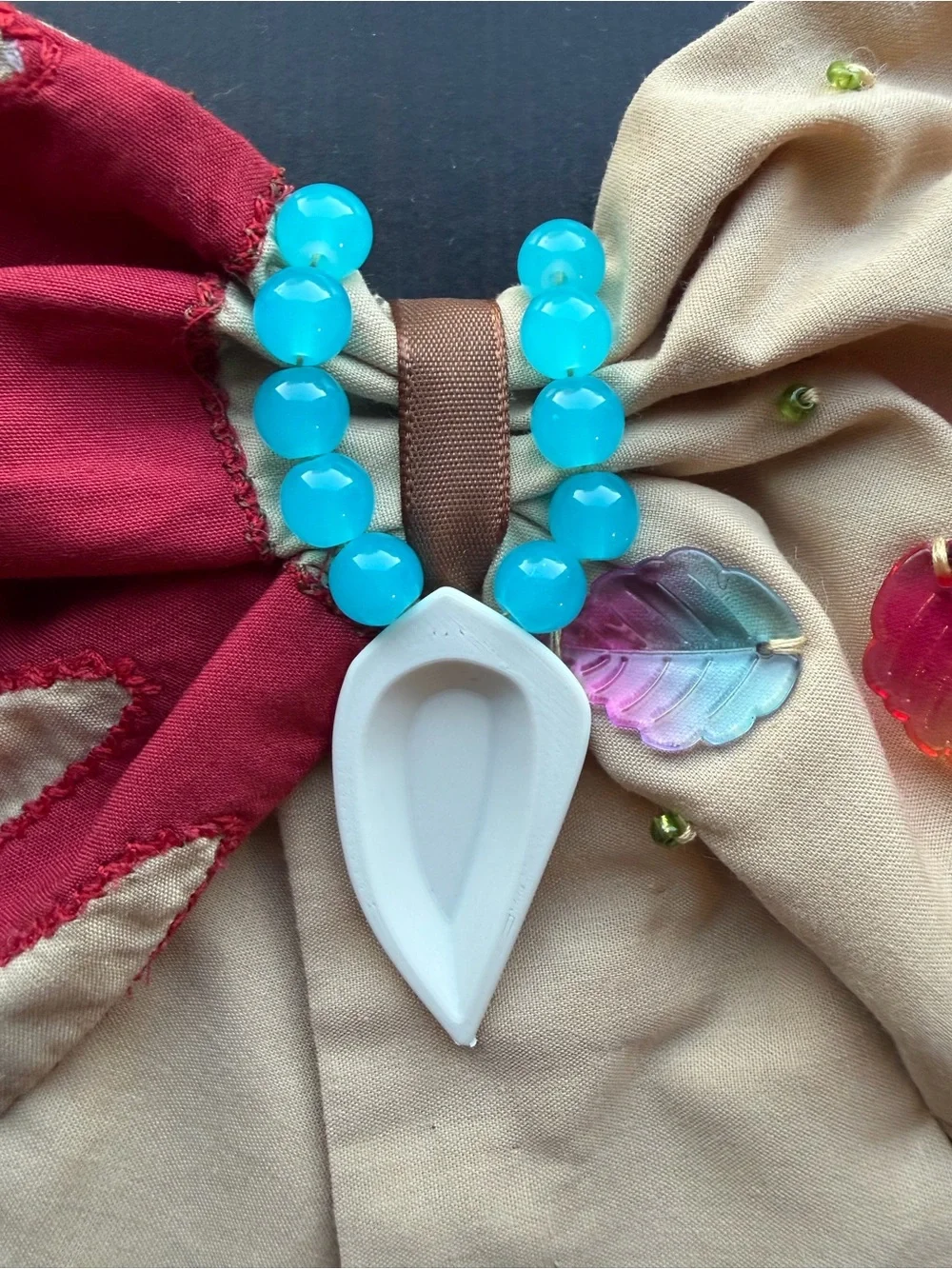 Disney’s Pocahontas Decorative Hair Bow Turquoise Bead Accents